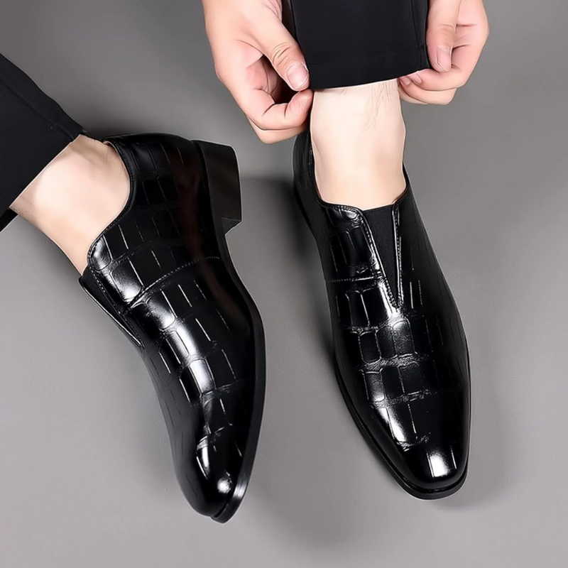 W&W Mode | Herren Schwarze Loafer Lederschuhe