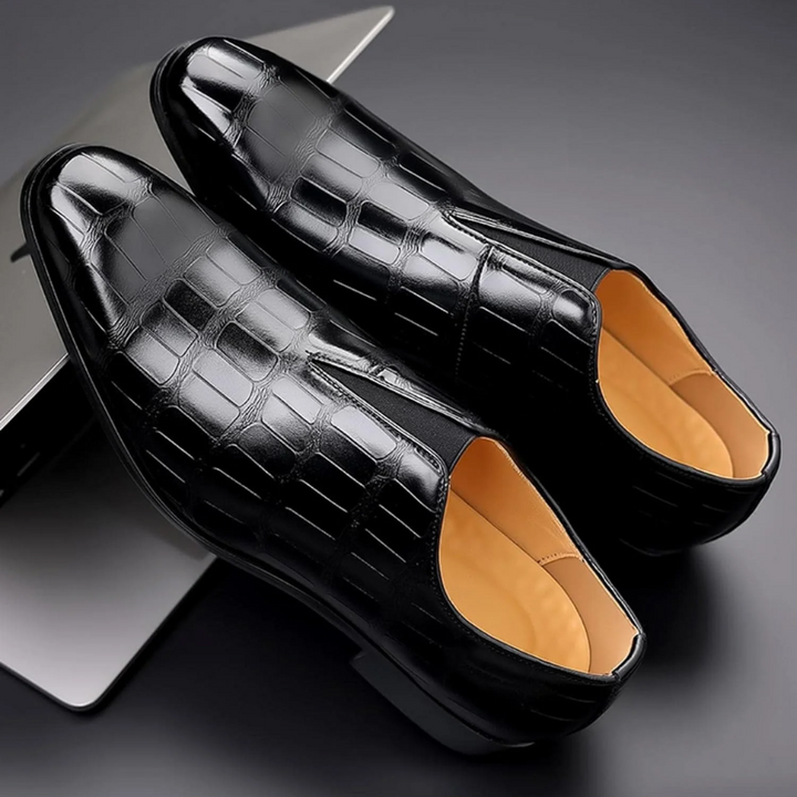 W&W Mode | Herren Schwarze Loafer Lederschuhe