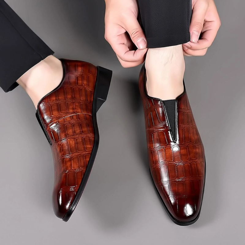WW | Herren Schwarze Loafer Lederschuhe