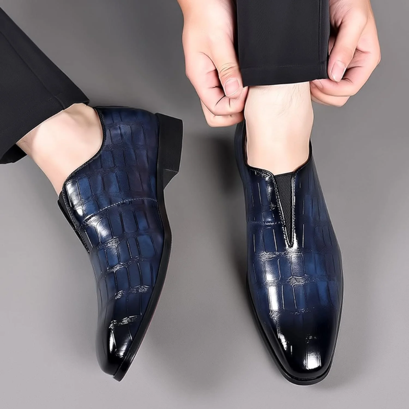 W&W Mode | Herren Schwarze Loafer Lederschuhe