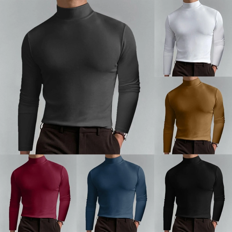 WW | Herren Rollkragenpullover Schwarz Slim Fit