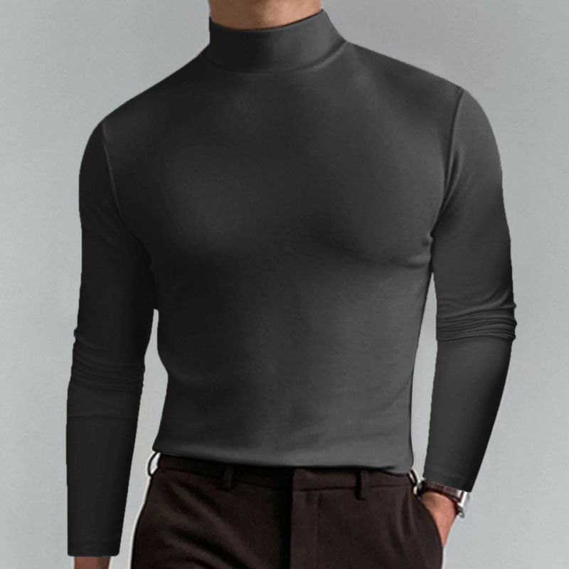 WW | Herren Rollkragenpullover Schwarz Slim Fit
