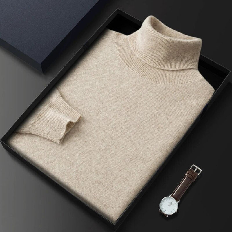 WW | Herren Rollkragenpullover Schwarz Übergröße