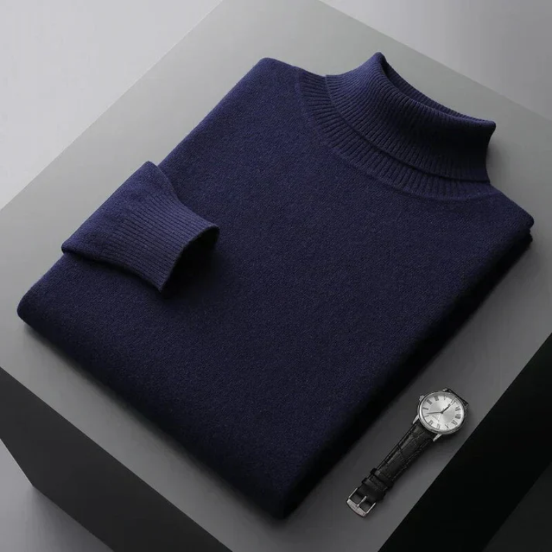 WW | Herren Rollkragenpullover Schwarz Übergröße