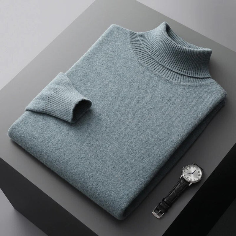 WW | Herren Rollkragenpullover Schwarz Übergröße