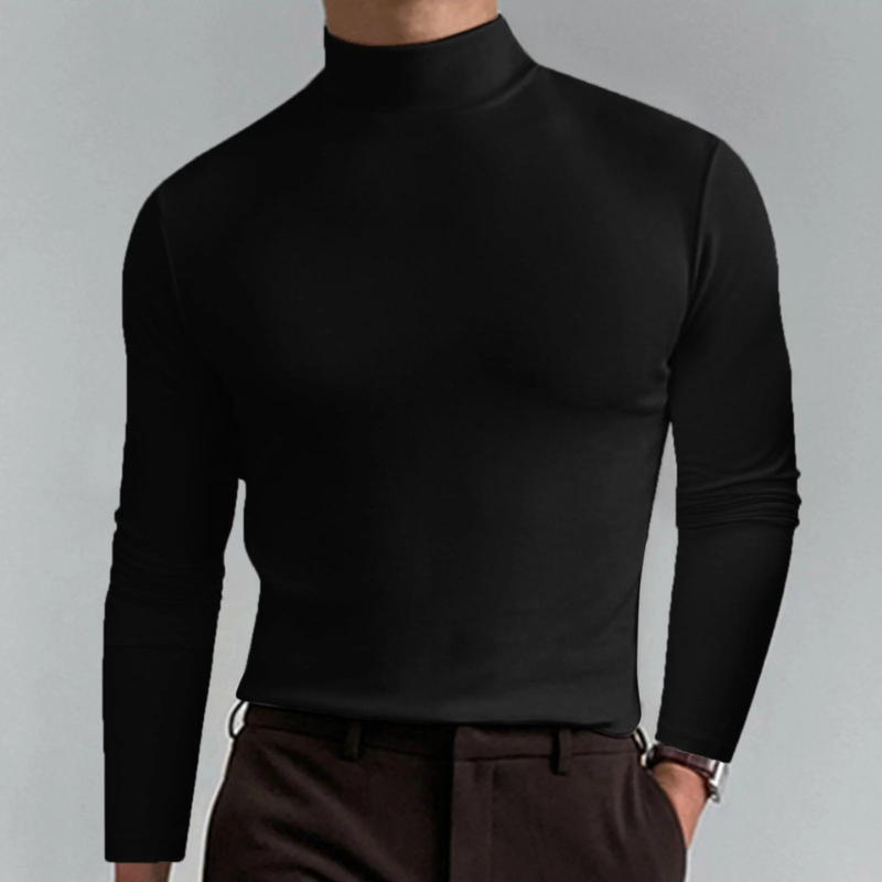 WW | Herren Rollkragenpullover Schwarz Slim Fit