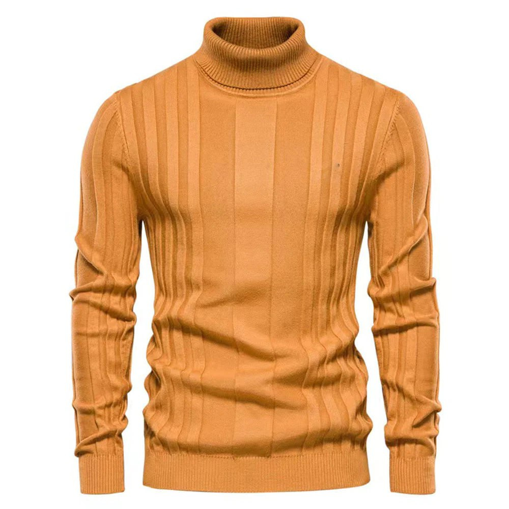 WW | Herren Rollkragenpullover Schwarz Strick