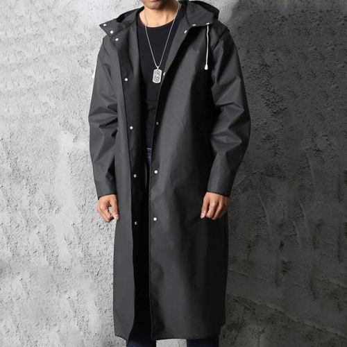 WW | Herren Wasserdichte Regenjacke Lange Mantel