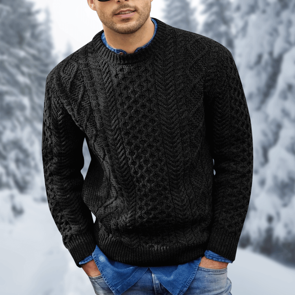 WW | Strick Pullover Herren Schwarzer