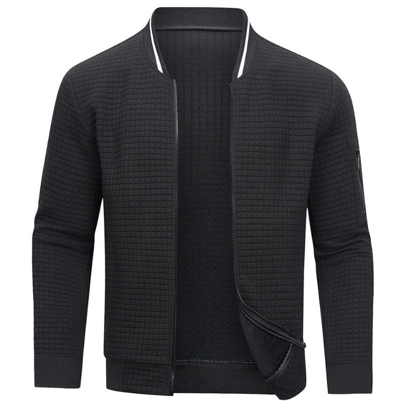 WW | Herren Grau Strickjacke Mit Reißverschluss