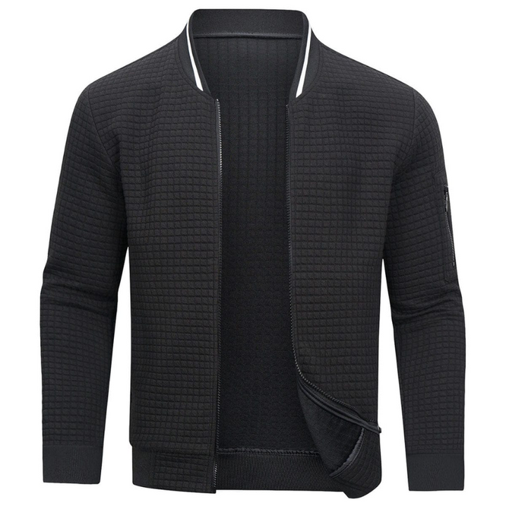 W&W Mode | Herren Grau Strickjacke Mit Reißverschluss