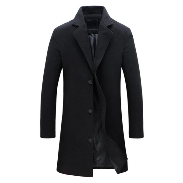 WW | Herren Langer Trenchcoat In Schwarz