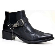 WW | Herren Westernstiefel Schwarz Leder