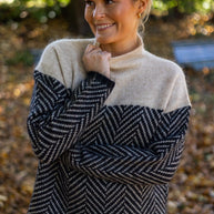 WW | Damen Rollkragenpullover mit Zweifarbdesign