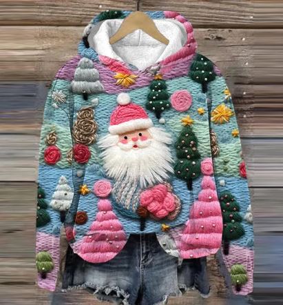 Santa Hoodie mit Druck