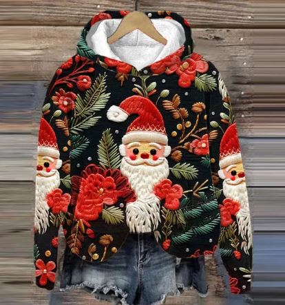 Santa Hoodie mit Druck