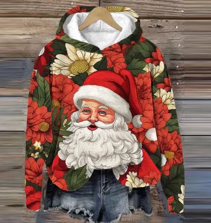 Santa Hoodie mit Druck