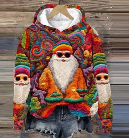 Santa Hoodie mit Druck