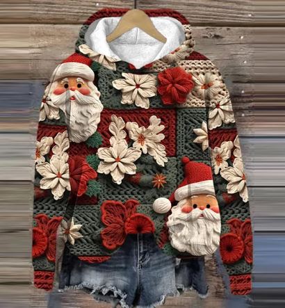 Santa Hoodie mit Druck
