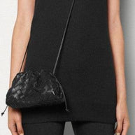 WW | Leder Umhängetasche für Damen - minimalistische gewebte Tasche