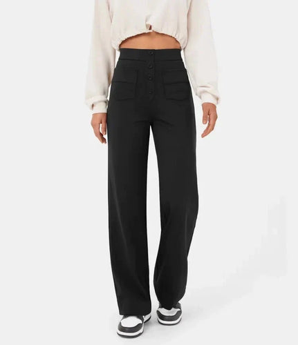 WW | High-Waisted Elastische Freizeithosen
