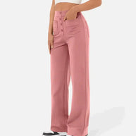 Hoch geschnittene, elastische Freizeithose