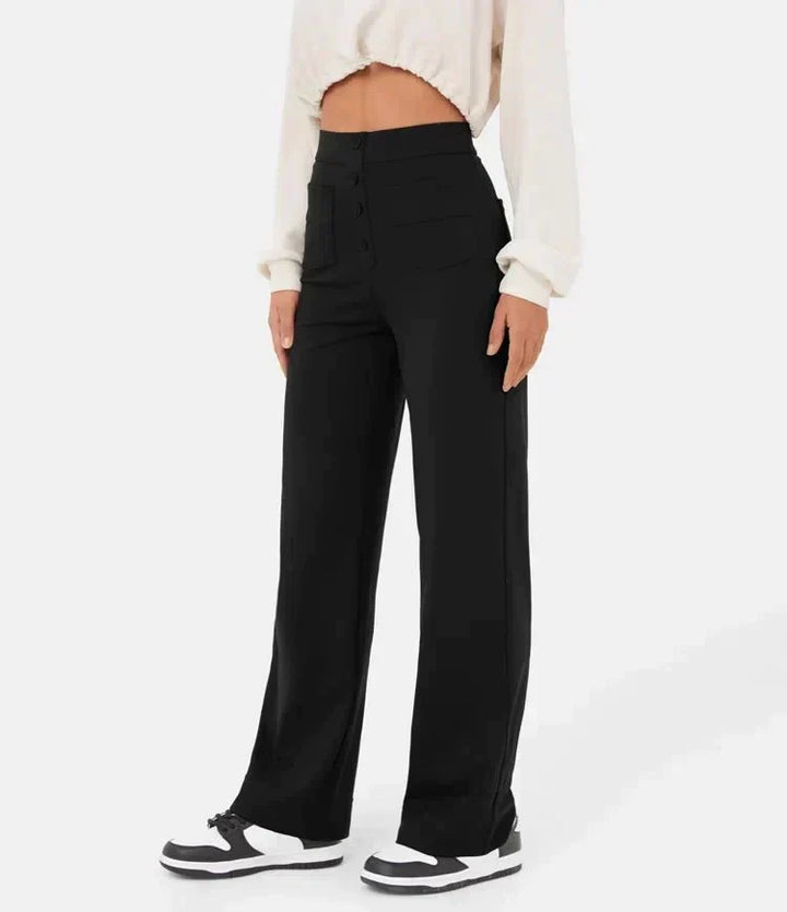 W&W Mode | Elastische Freizeithosen mit hoher Taille fur Damen
