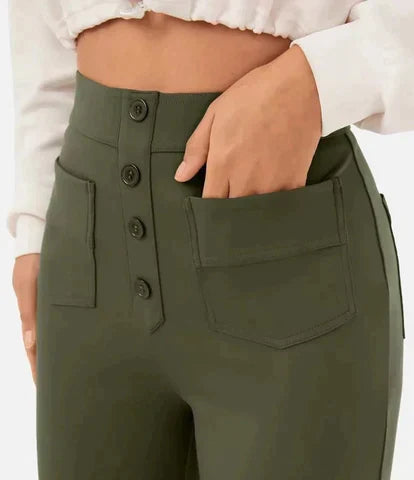 W&W Mode | Elastische Freizeithosen mit hoher Taille fur Damen