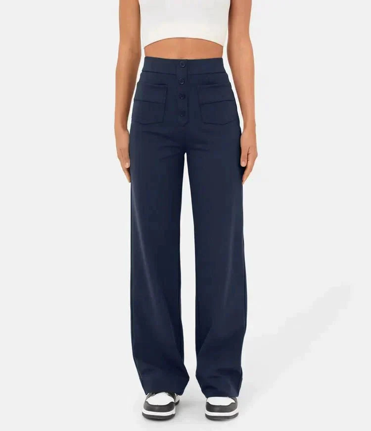 WW | Damen Elastische Freizeithosen mit hoher Taille