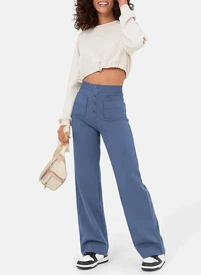 WW | Elastische Freizeithosen mit hoher Taille fur Damen