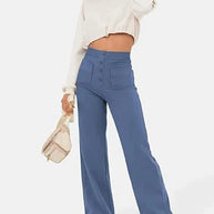 WW | Elastische Freizeithosen mit hoher Taille fur Damen