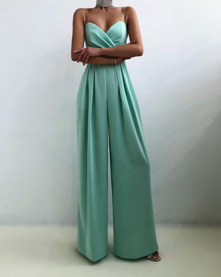W&W Mode | Frauen Ärmelloser Jumpsuit mit Hoher Taille