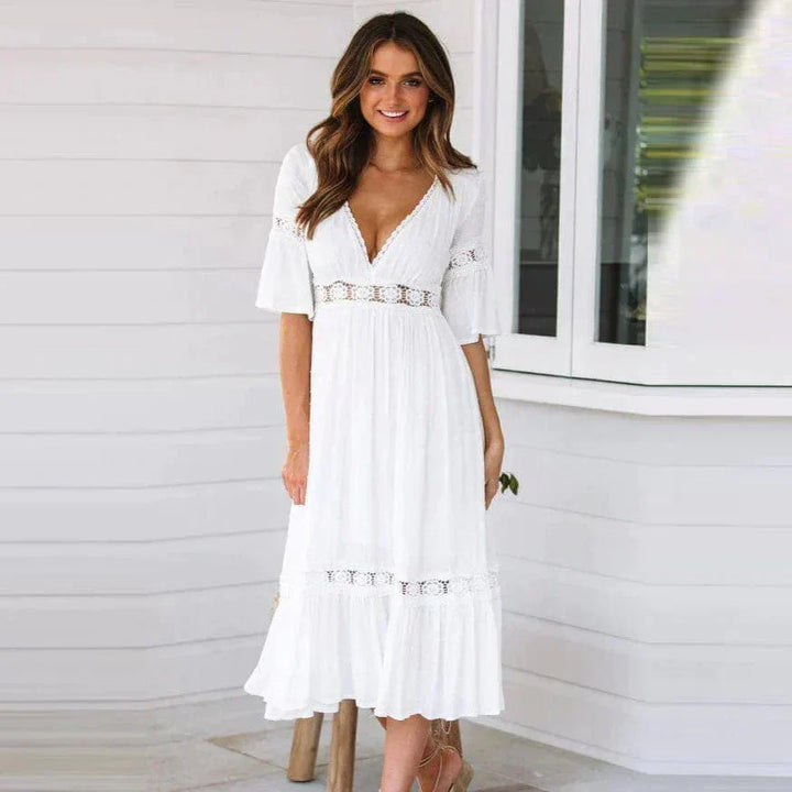 W&W Mode | Lange Kleid - Stilvolles Langes Spitzenkleid für raffinierte Eleganz