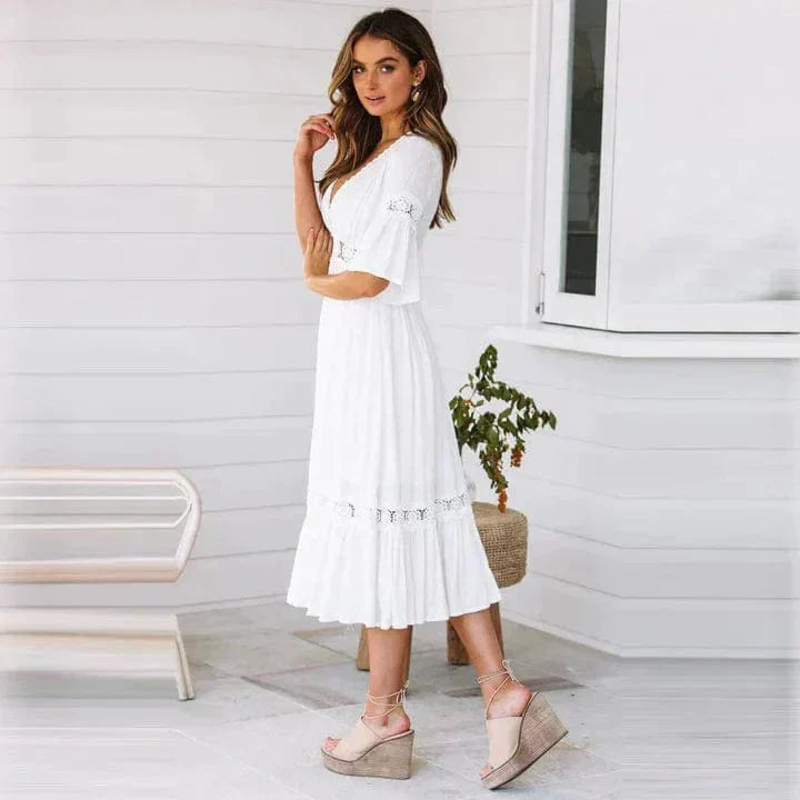 W&W Mode | Lange Kleid - Stilvolles Langes Spitzenkleid für raffinierte Eleganz