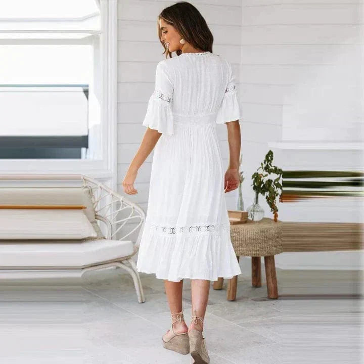 W&W Mode | Lange Kleid - Stilvolles Langes Spitzenkleid für raffinierte Eleganz