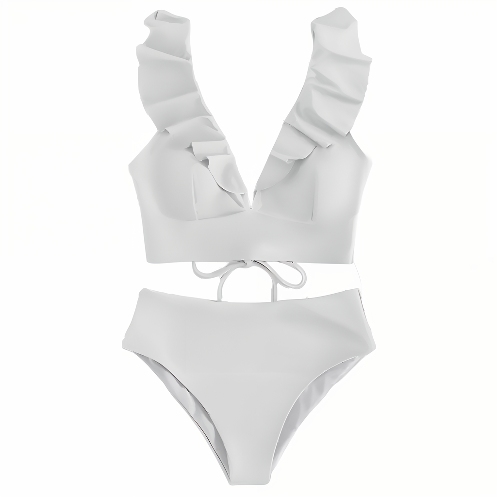 WW | Bikini-Set mit Rüschen und hoher Taille