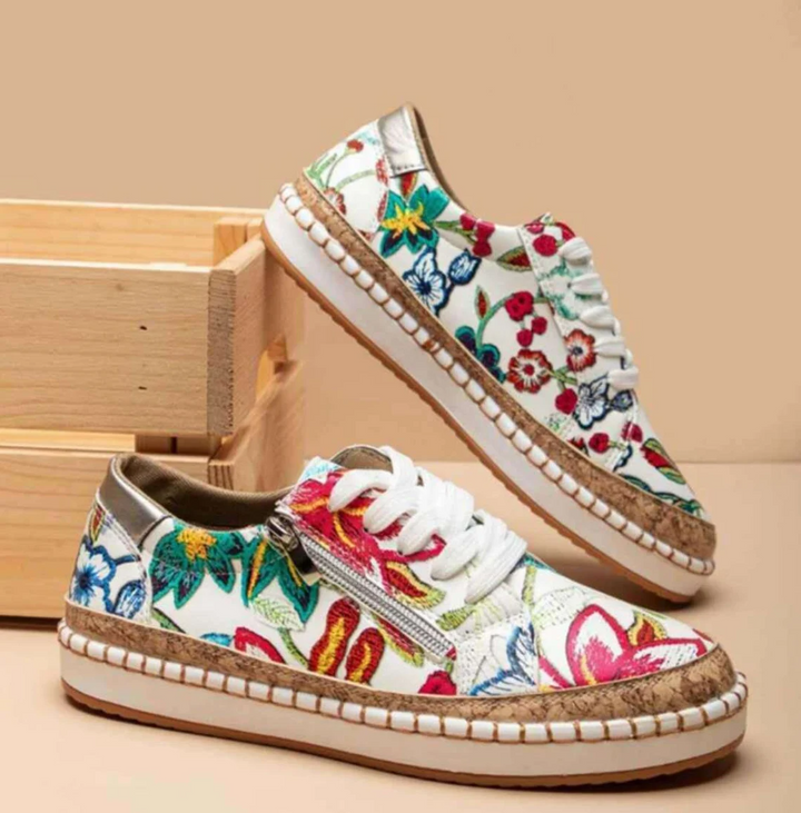 W&W Mode | Blumendruck Schuhe Mit Ergonomischem Fußbett