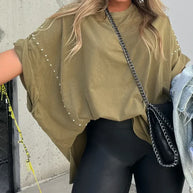 Oversized Shirt mit Nieten