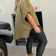Oversized Shirt mit Nieten