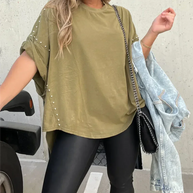 Oversized Shirt mit Nieten