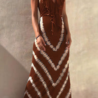 Ärmelloses Maxikleid mit V-Ausschnitt