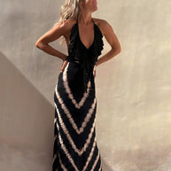 Ärmelloses Maxikleid mit V-Ausschnitt