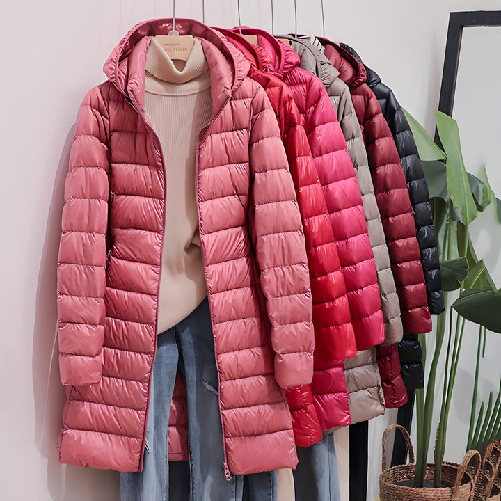 W&W Mode Lange Daunenjacke für Damen