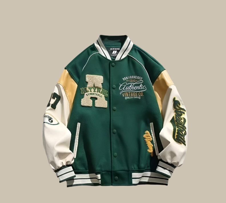 WW | Trendy Übergroße Weinlese Baseballjacke Für Herren