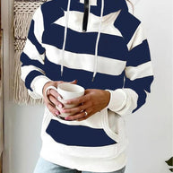 WW | Gestreifter Hoodie mit Reißverschluss und Kordelzug