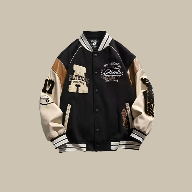 WW | Trendy Übergroße Weinlese Baseballjacke Für Herren