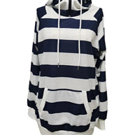 WW | Gestreifter Hoodie mit Reißverschluss und Kordelzug