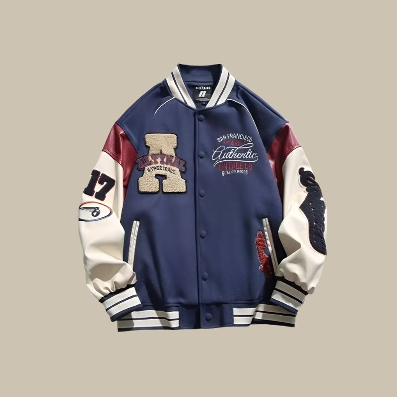 WW | Trendy Übergroße Weinlese Baseballjacke Für Herren