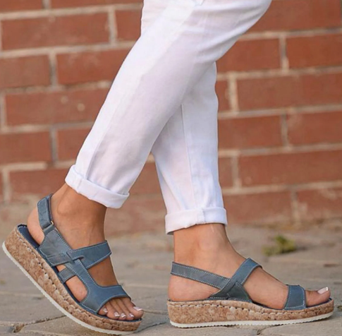 W&W Mode | Bequeme Sandalen Mit Ergonomischem Fußbett Und Klettverschluss Für Damen