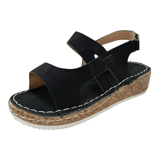 W&W Mode | Bequeme Sandalen Mit Ergonomischem Fußbett Und Klettverschluss Für Damen